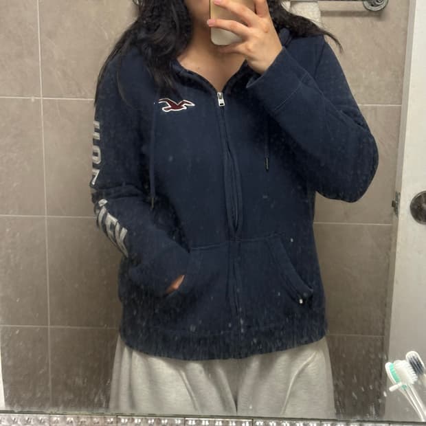 유일매물) 홀리스터 스펠아웃 네이비 후드집업