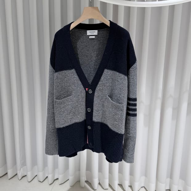 (A+/5) / 톰브라운 도니골저지 사선완장 그레이 가디건