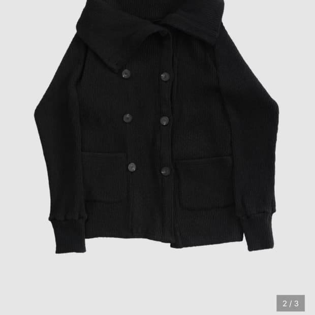 인앤양하모니 더블 버튼 가디건 블랙