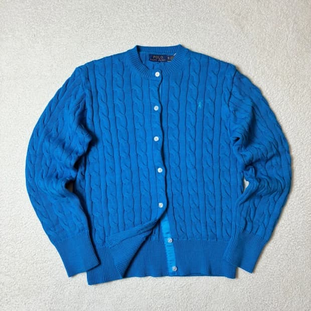 폴로 랄프로렌 신형 큐알 꽈배기 니트 가디건 PN6503