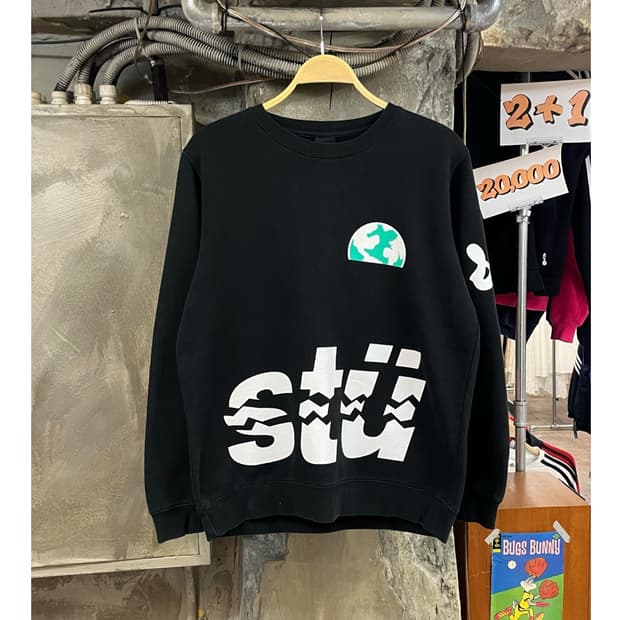 스투시 디스트로이 기모 맨투맨 블랙 M #csz3754