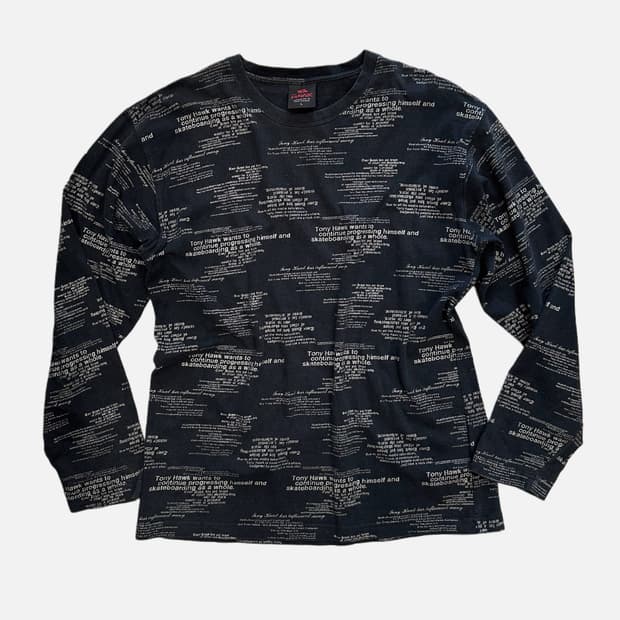 HAWK grunge lettering pattern t-shirt