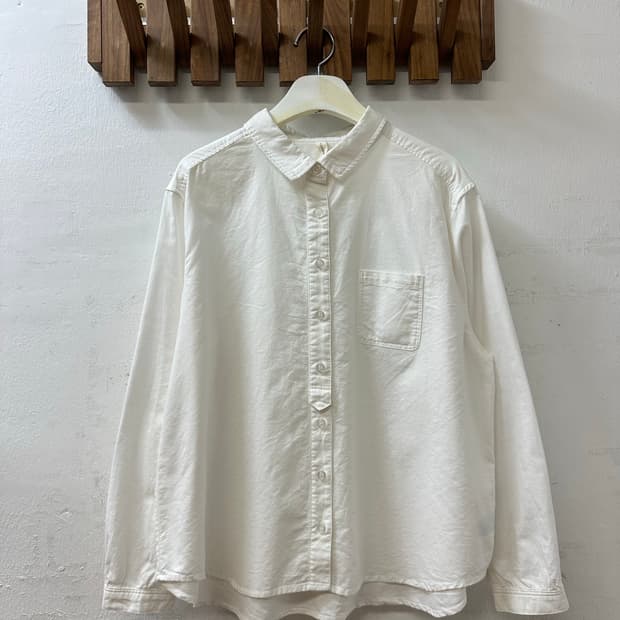일본빈티지 코튼100% 클래식 베이직 루즈핏 포켓 셔츠 
