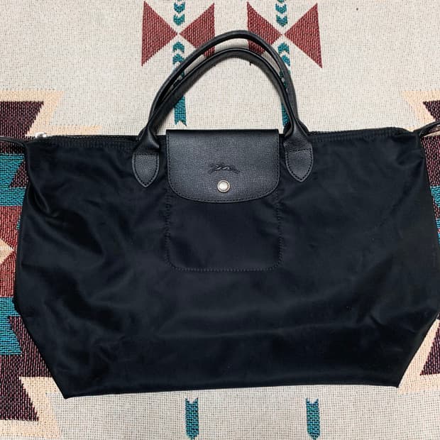 롱샴 르 플리아쥬 토트백 블랙