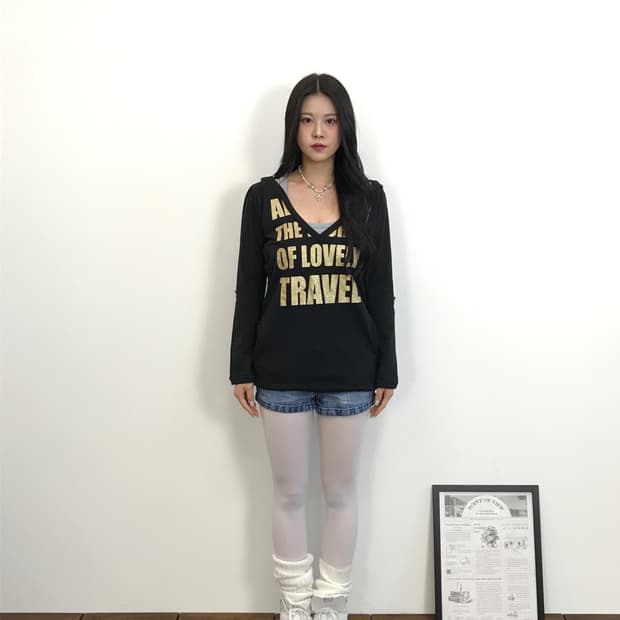 Jpn Y2k Gold Graphic Hoodie