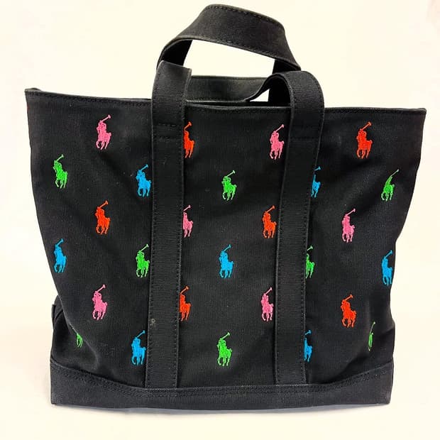 폴로 포니 캔버스 토트백