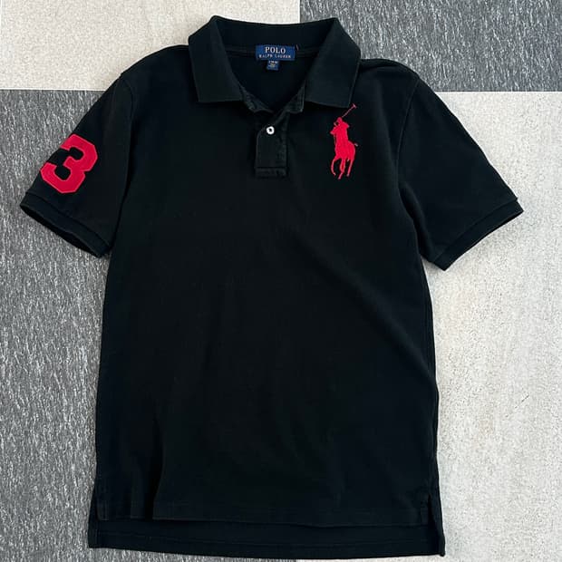 폴로 랄프로렌 블랙 빅포니 카라 티셔츠 