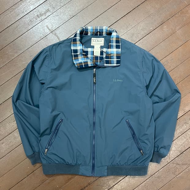 엘엘빈 체크넥 봄버 자켓