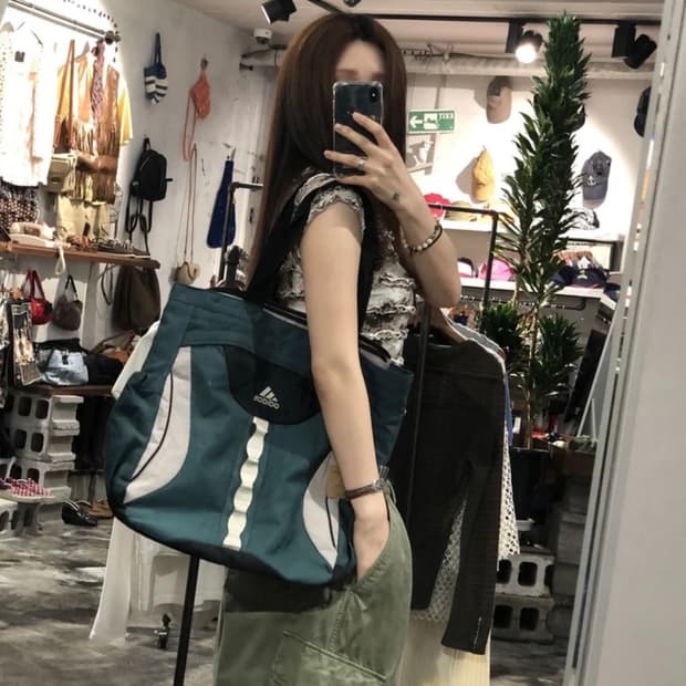 [2769]Adidas teal blue sporty bag