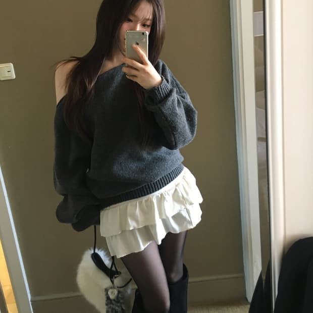 아워캐비넷 donut off knit