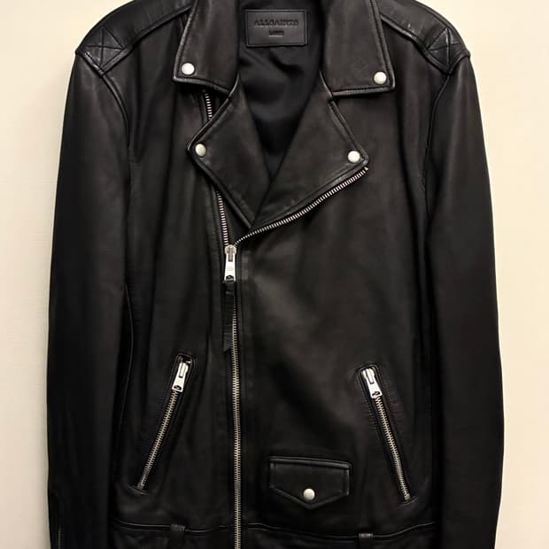(L/103)ALLSAINTS 올세인츠 밀로 램스울 레더 라이더자켓