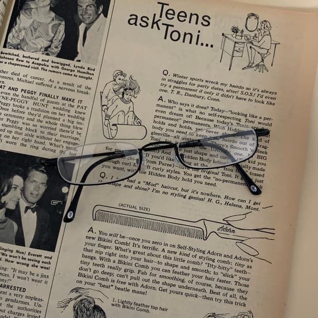 871 역반무테 안경 슬림 직사각 블랙 메탈 빈티지 남녀공용 데드스탁 픽