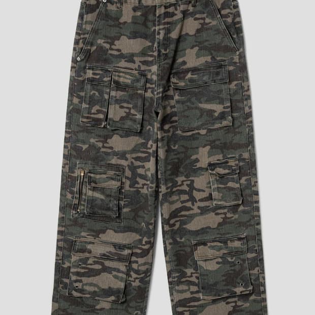 80 32 새제품) 에잇세컨즈 PROJECT888 카모플라주 카고 바지
