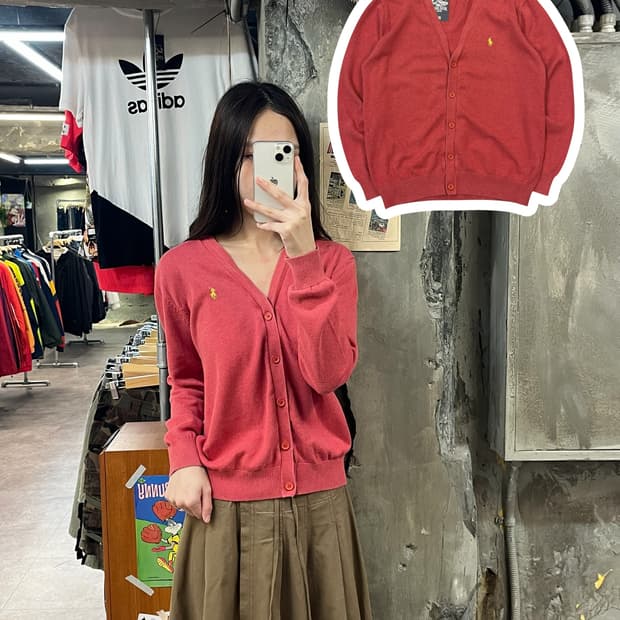 폴로 랄프로렌 가디건 핑크 S #csz1365