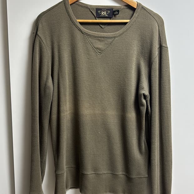 RRL 더블알엘 와플 롱슬리브 티셔츠 카키 s사이즈