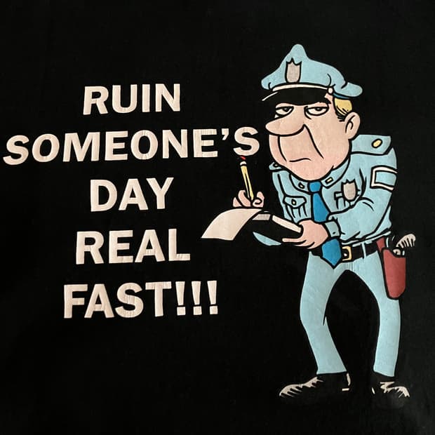 길단 Ruin Someone's Day 프린팅 티셔츠 XL 구제 빈티지