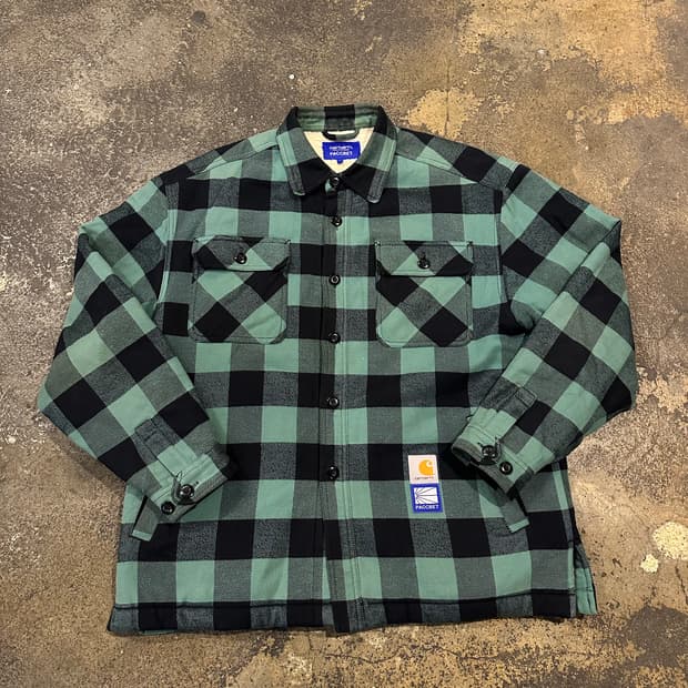칼하트 wip X 라스벳 플란넬 쉐르파 셔츠 자켓