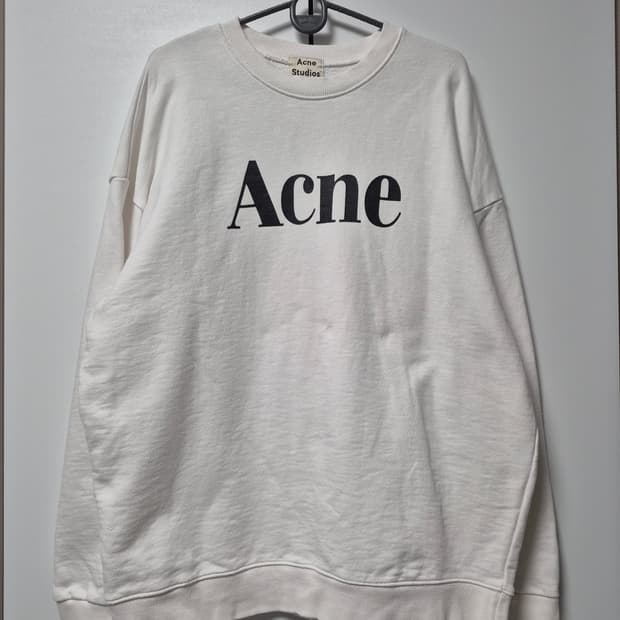 아크네 스튜디오 Acne 로고 맨투맨 화이트 남녀공용M사이즈