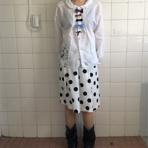 Ribbon point blouse