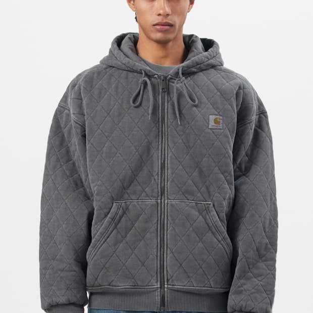 새상품)칼하트 퀼팅 후드 스웻 자켓 블랙