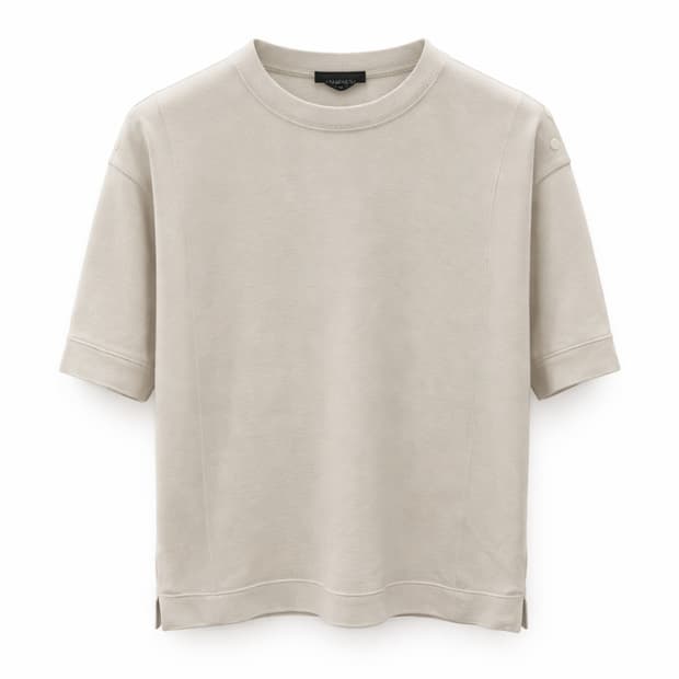 타임 반팔 티셔츠 베이지 100