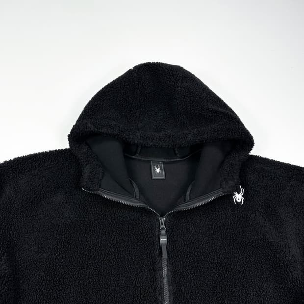 스파이더 블랙 풀오버 후리스 후드집업 (XXL)