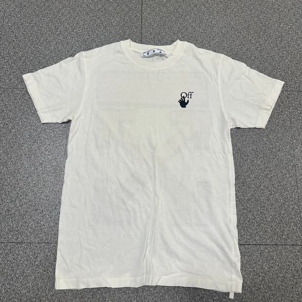 오프화이트 마커 슬림핏 반팔티 m