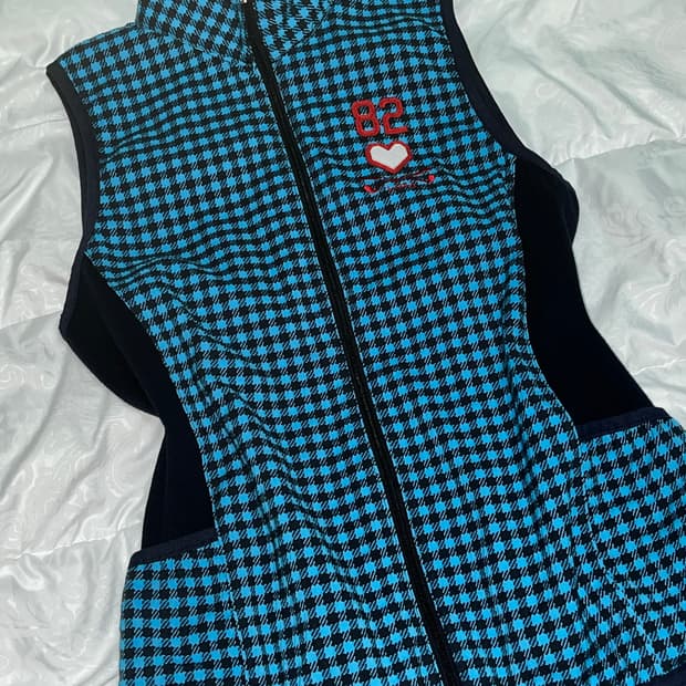 르꼬끄 골프 체크 베스트 힙합스트릿스포티레트로하라주쿠스포츠웨어