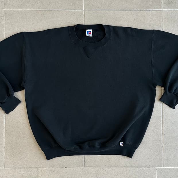90s 빈티지 러셀 스웻셔츠 블랙 XXL USA