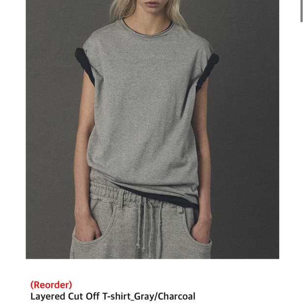 yiyae Layered Cut Off T-shirt 레이어드 반팔