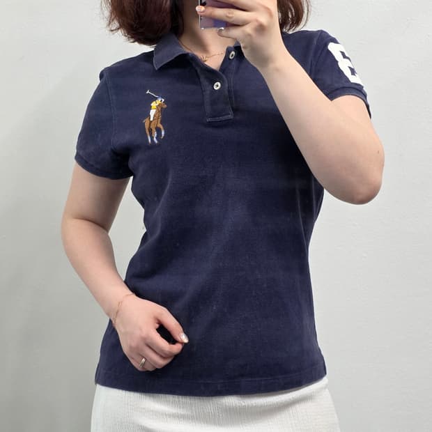 [프립]M/빅포니 랄프로렌 반팔카라티 네이비 스키니핏