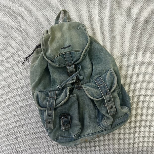 실측확인 빈티지 캠프 데님 백팩 0416D