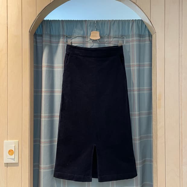 일본빈티지 코듀로이 앞트임 스커트