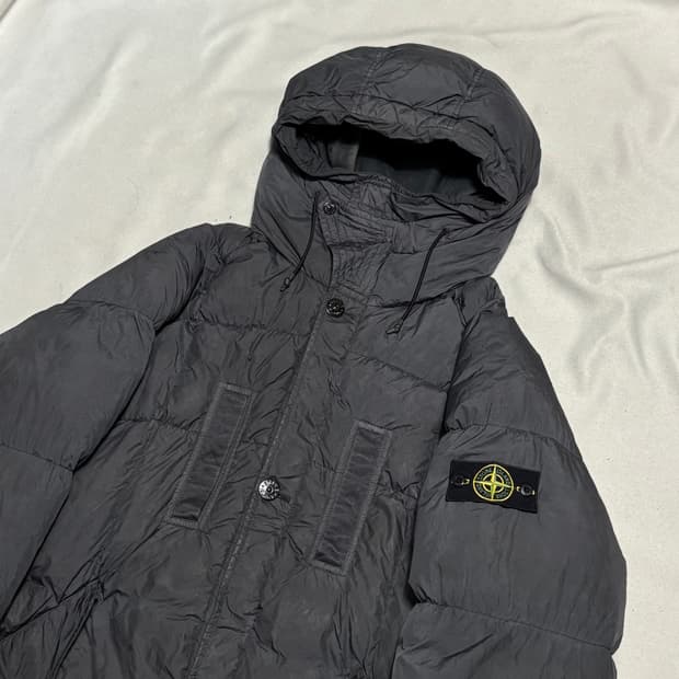 2XL 스톤아일랜드 크링클랩스 후디 롱패딩
