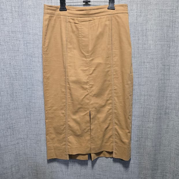 시스템 베이지 롱 스커트 