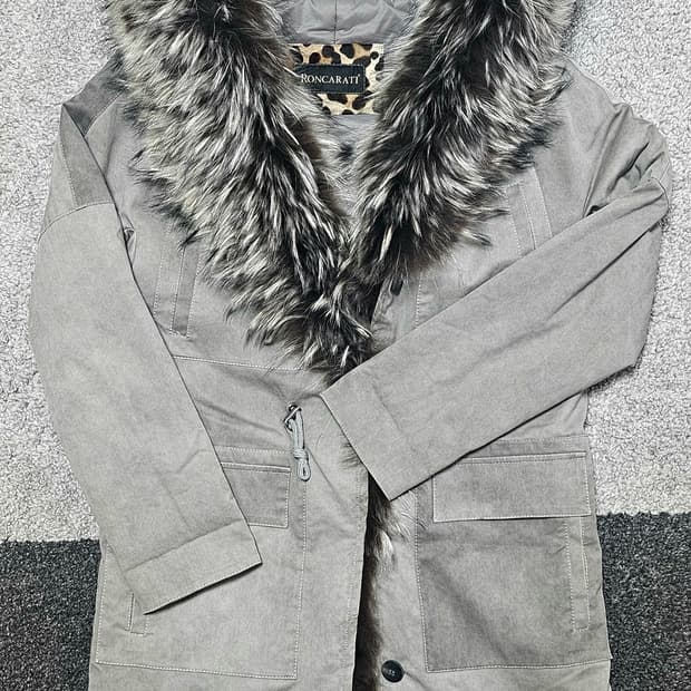 커스텀 RONCARATI 털 트리밍 코트 Made In Italy