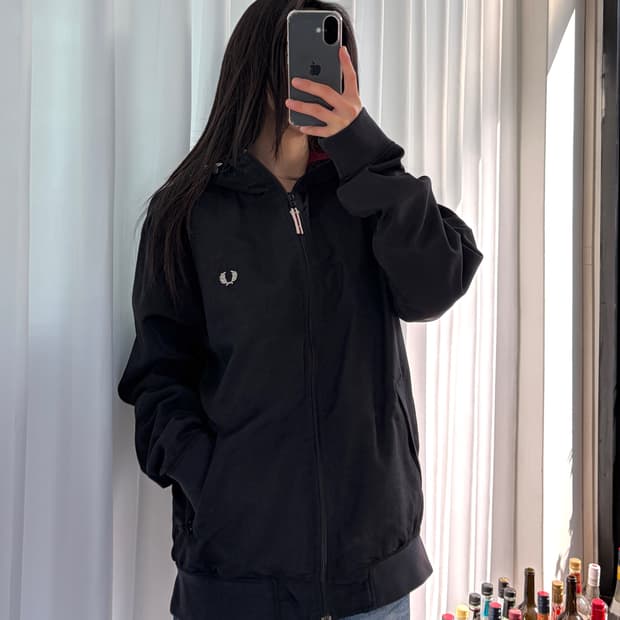[M]프레드 페리 플리스 후드 바람막이 자켓