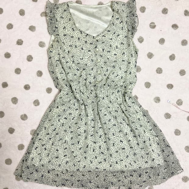 빈티지 패턴 미니 원피스