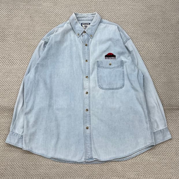 리 자수 데님셔츠 r2283