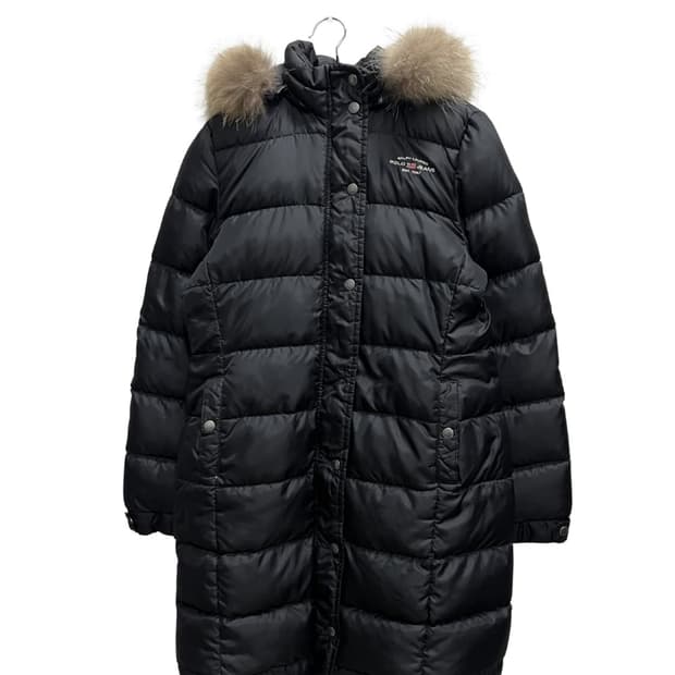 (S) 폴로진스 우먼스 덕다운 롱 패딩 자켓 블랙