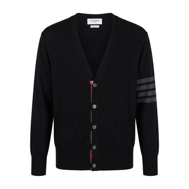 톰브라운 메리노울 4선 가디건 블랙 5 사이즈