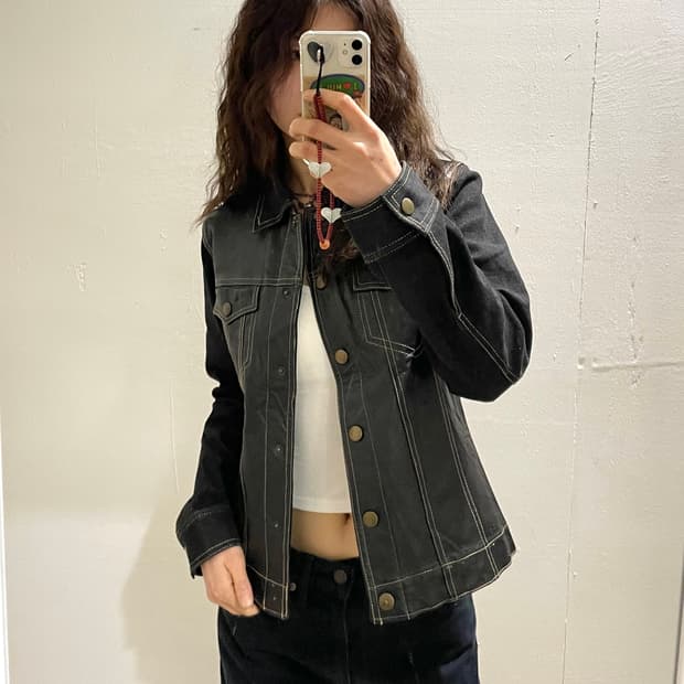 리얼레더 데님 트러커 자켓