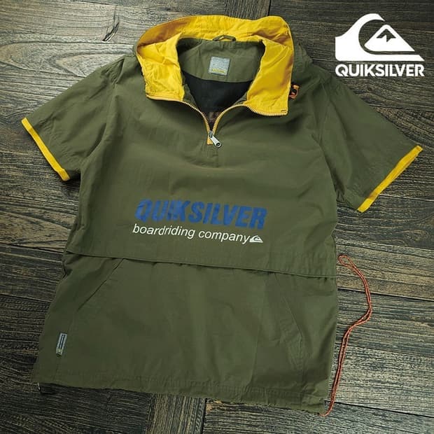 [퀵실버] 90s 올드스쿨 빈티지 반팔 후드 아노락 자켓 M22184