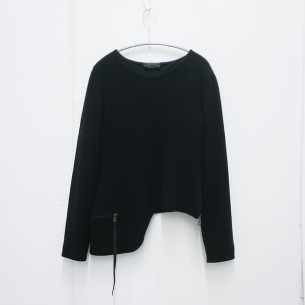 PRADA asymmetric wool cashmere knit top