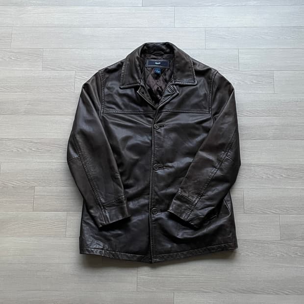 90s 올드갭 레더 카코트 브라운 gap carcoat