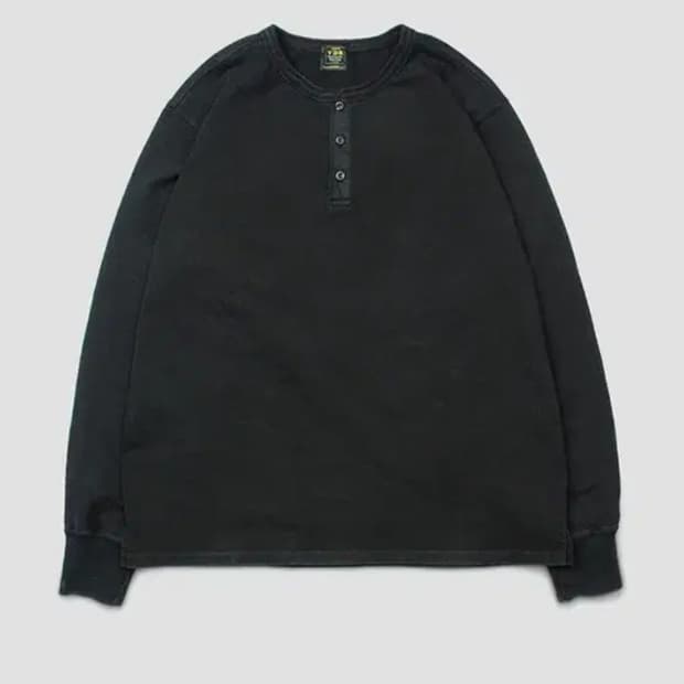 비디알 vdr 데님 헨리넥 롱슬리브 블랙 XL