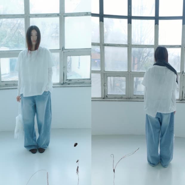 에프터먼데이 square wrinkle blouse 아이보리