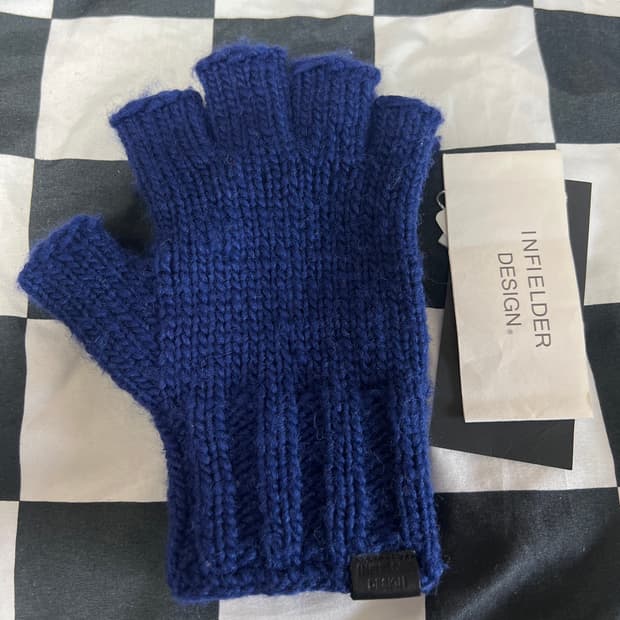 인필더디자인 핑거리스 100%울장갑(블루)