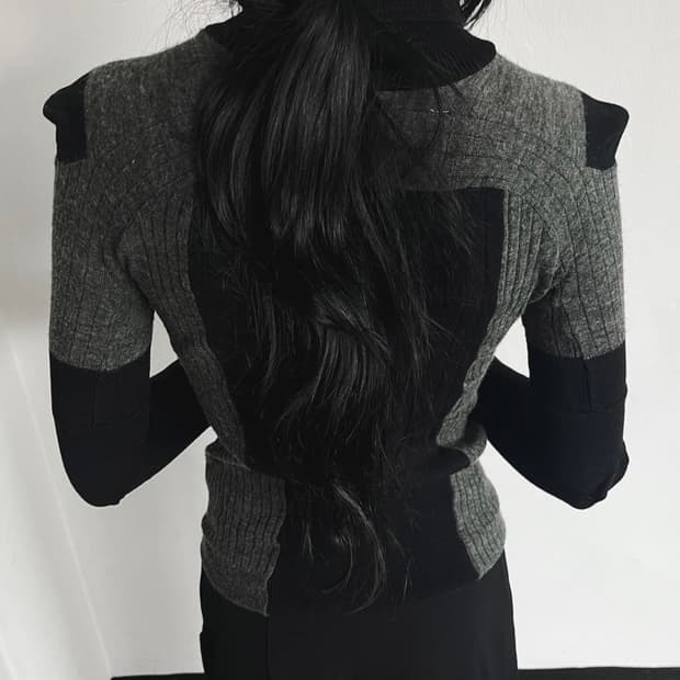 maison margiela x h&m 입체 패턴 니트