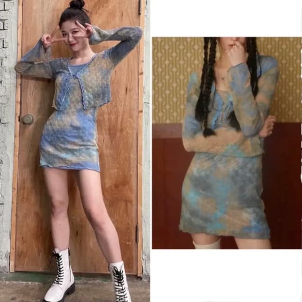 Ojos 가디건 원피스 셋업